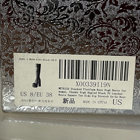 wetkiss Stacked Platform Knee High Boots for Women With High Chunky Heel Gogo 8 - Picture 14 of 14